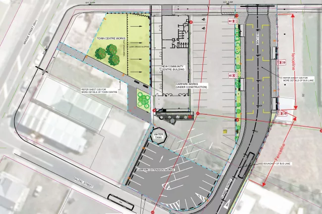 Bulls Bus Lane and Town Square Plans