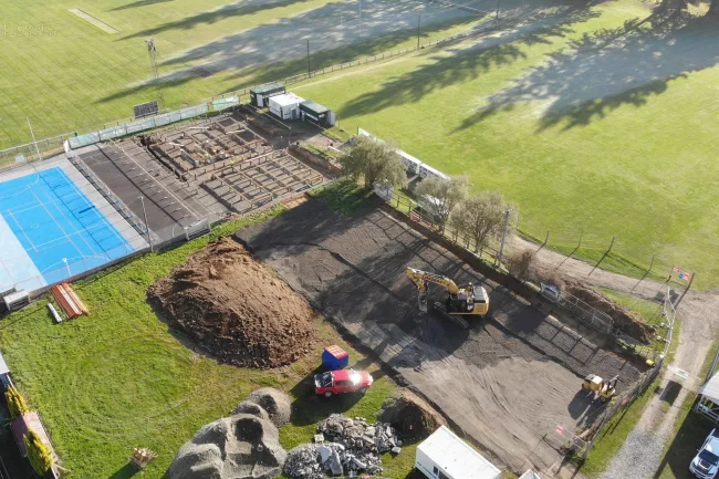 Drone shot of carpark