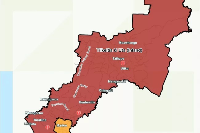 Tiikeitia ki Uta (Inland) Māori Map