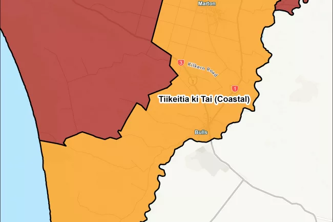 Tiikeitia ki Tai (Coastal) Māori Map