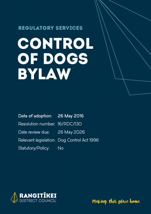 Dog Control Bylaw 2020