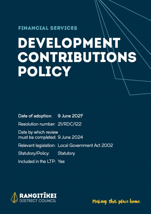 Policy on Development Contributions