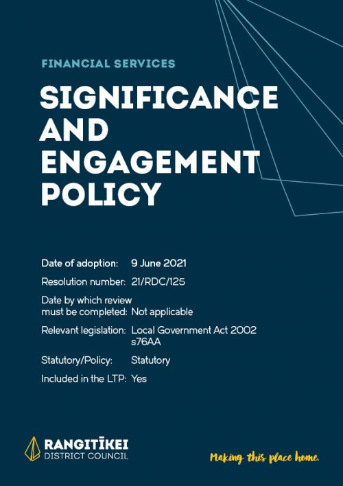 RDC Significance and Engagement Policy 2020