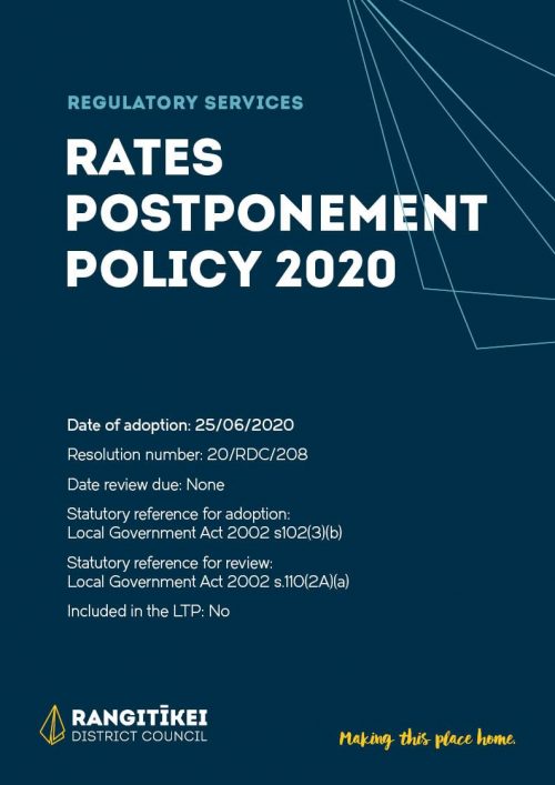 Rates Postponement Policy