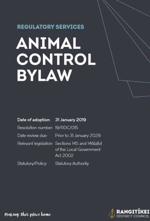Animal Control Bylaw 2019 Rangitikei District Council