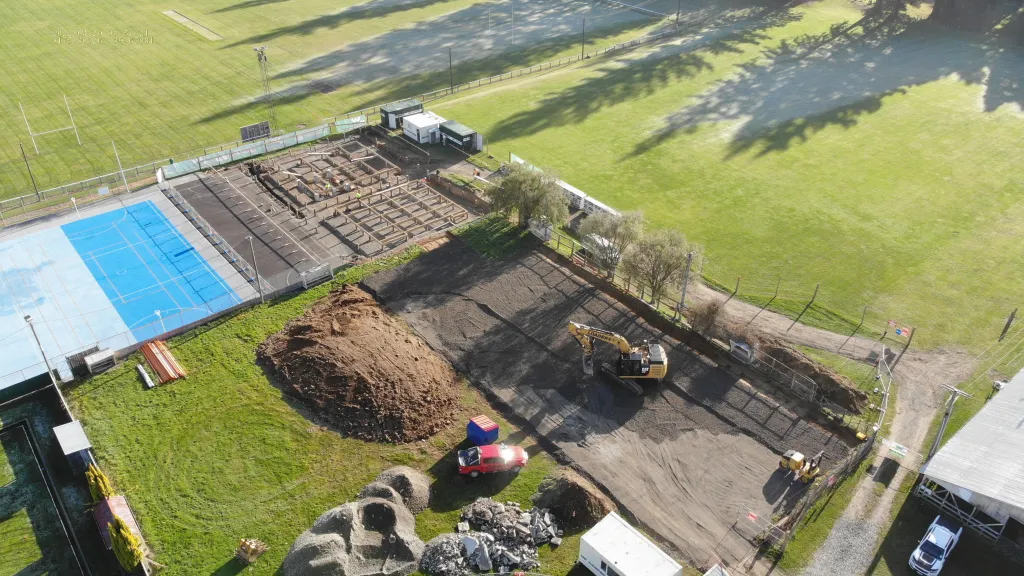 Drone shot of carpark