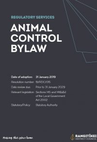Animal Control Bylaw 2019