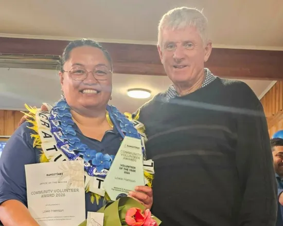 Lowie Harrison and Mayor Andy