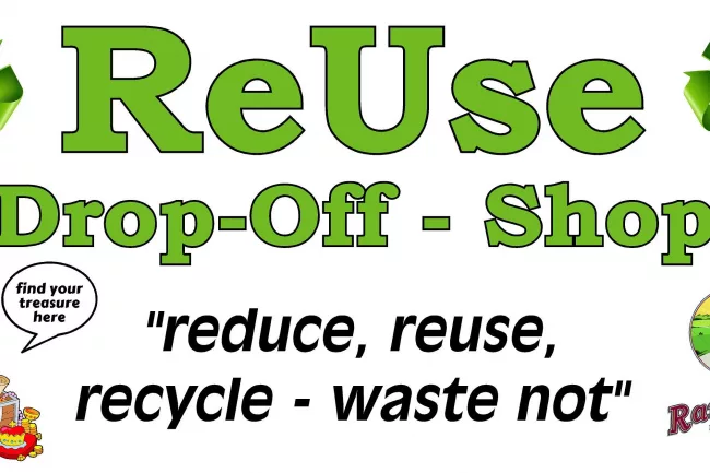Reuse Drop Off Shop Sign Oct 2017